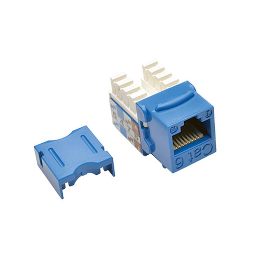 Tripp Lite N238-001-Bl Cat6/Cat5E 110 Style Punch Down Keystone Jack - Blue, Taa