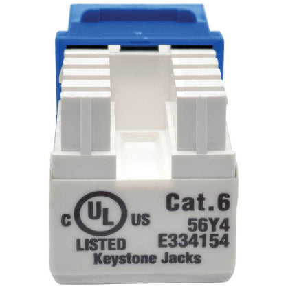 Tripp Lite N238-001-Bl Cat6/Cat5E 110 Style Punch Down Keystone Jack - Blue, Taa