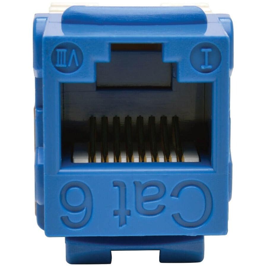 Tripp Lite N238-001-Bl Cat6/Cat5E 110 Style Punch Down Keystone Jack - Blue, Taa