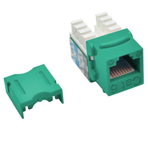 Tripp Lite N238-001-Gn Cat6/Cat5E 110 Style Punch Down Keystone Jack - Green, Taa