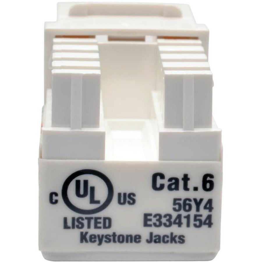 Tripp Lite N238-001-Wh Cat6/Cat5E 110 Style Punch Down Keystone Jack - White, Taa