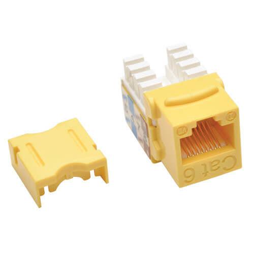 Tripp Lite N238-001-Yw Cat6/Cat5E 110 Style Punch Down Keystone Jack - Yellow, Taa