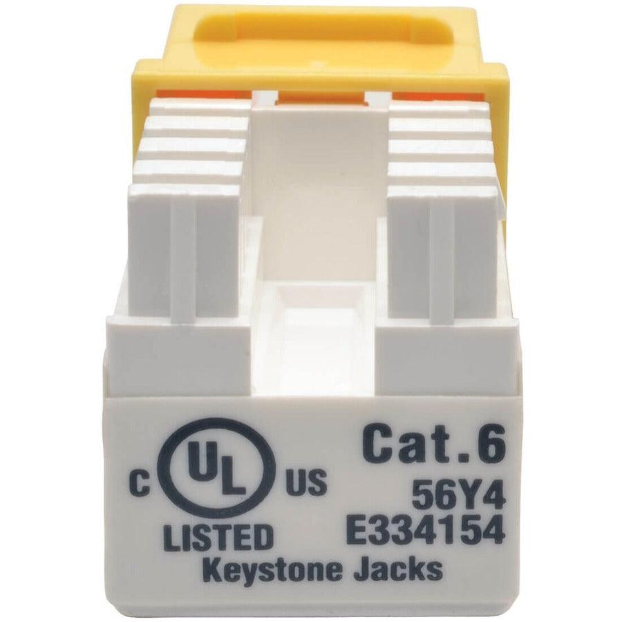 Tripp Lite N238-001-Yw Cat6/Cat5E 110 Style Punch Down Keystone Jack - Yellow, Taa