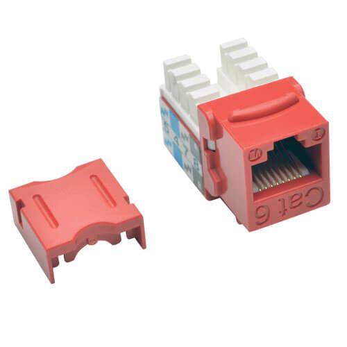 Tripp Lite N238-025-Rd Cat6/Cat5E 110 Style Punch Down Keystone Jack - Red, 25-Pack, Taa