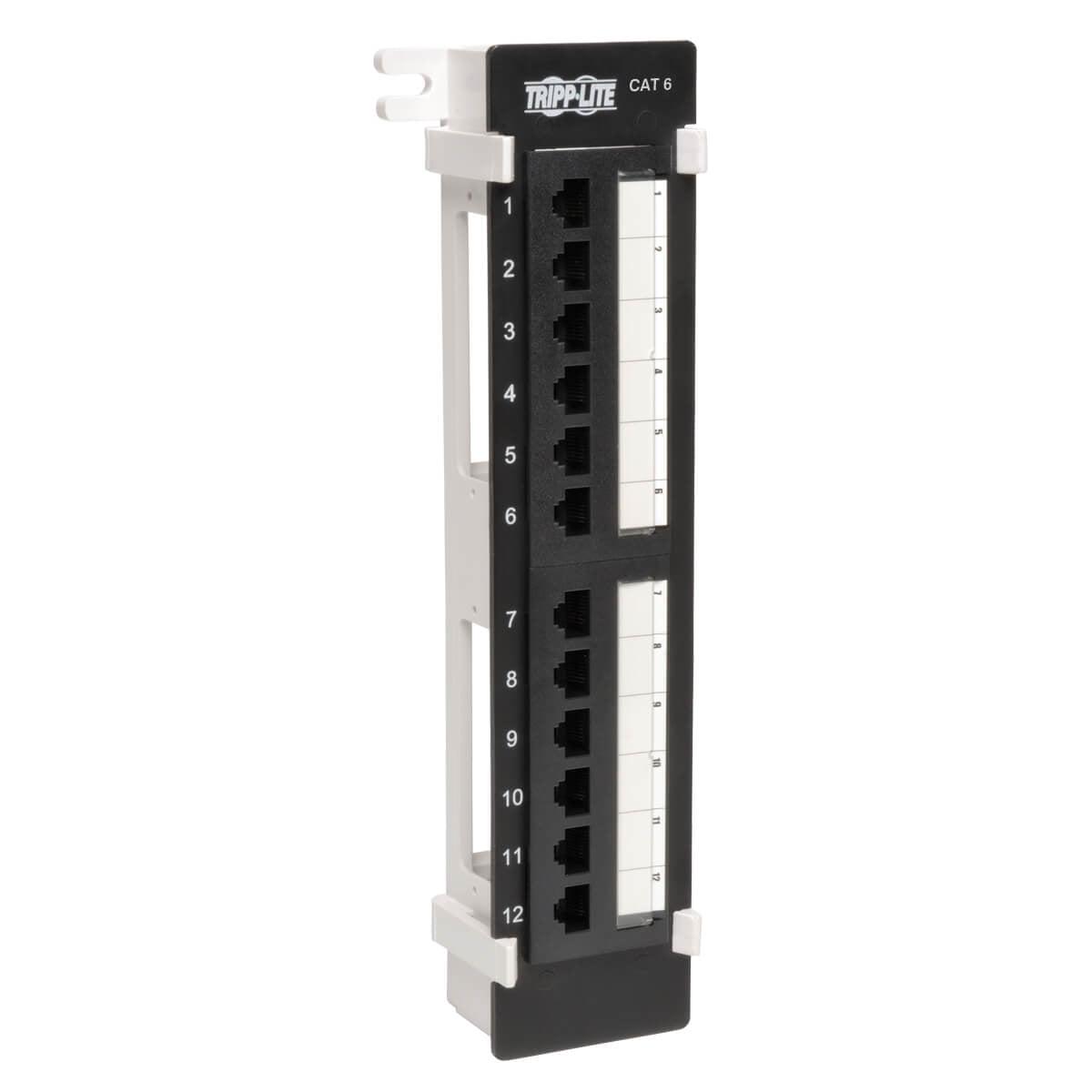 Tripp Lite N250-012 12-Port Cat6/Cat5 Wall-Mount Vertical 110 Patch Panel, Taa