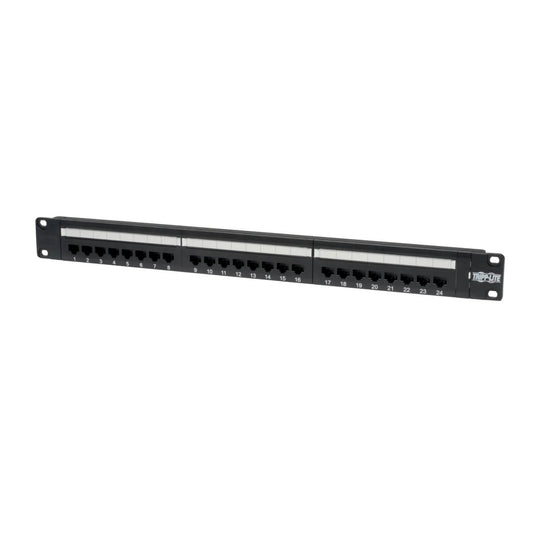 Tripp Lite N252-024 24-Port 1U Rack-Mount Cat6/Cat5 110 Patch Panel, 568B, Rj45 Ethernet, Taa