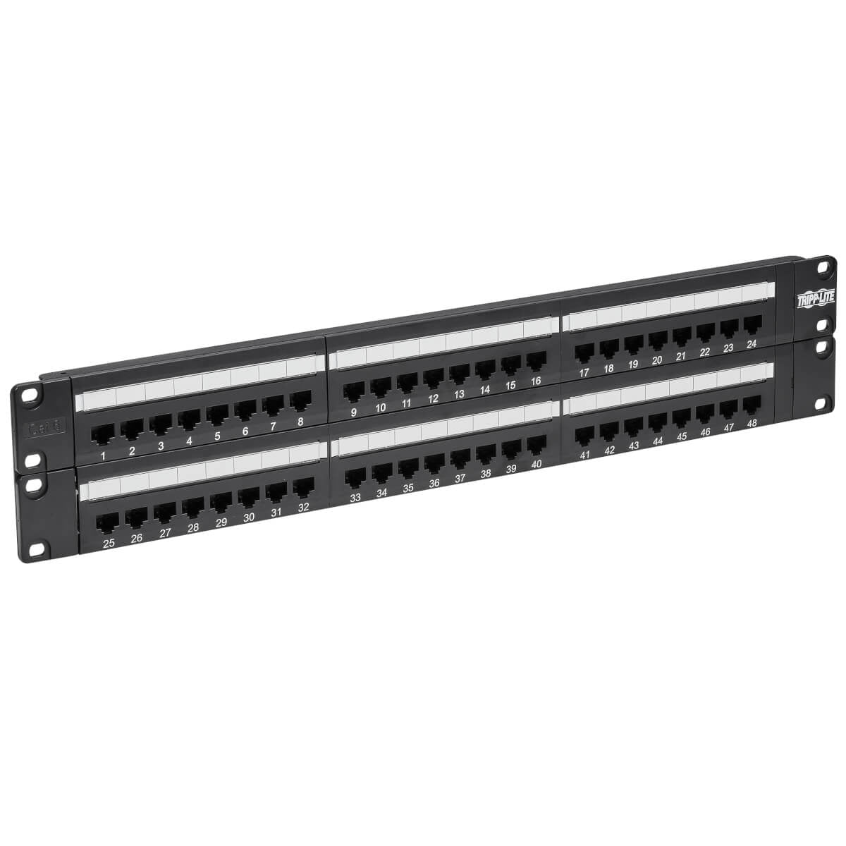 Tripp Lite N252-048 48-Port 2U Rack-Mount Cat6/Cat5 110 Patch Panel, 568B, Rj45 Ethernet, Taa