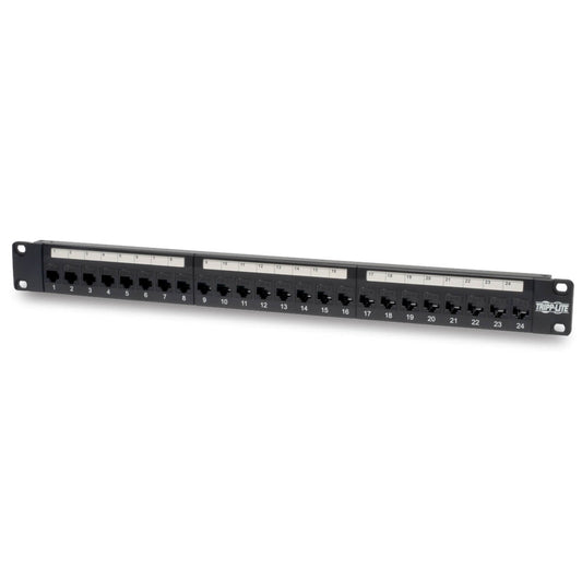 Tripp Lite N254-024 24-Port 1U Rack-Mount Cat6/Cat5 Feedthrough Patch Panel, Rj45 Ethernet, Taa