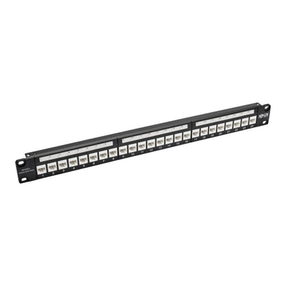 Tripp Lite N254-024-6Ad 24-Port 1U Rack-Mount Cat6A Feedthrough Patch Panel With 90-Degree Down-Angled Ports, Rj45 Ethernet, Taa