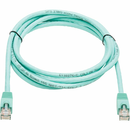 Tripp Lite N261-007-Aq Cat6A 10G Certified Snagless Utp Ethernet Cable (Rj45 M/M), Aqua, 7 Ft. (2.13 M)