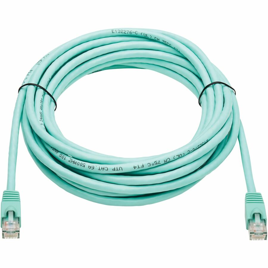 Tripp Lite N261-025-Aq Cat6A 10G Certified Snagless Utp Ethernet Cable (Rj45 M/M), Aqua, 25 Ft. (7.62 M)