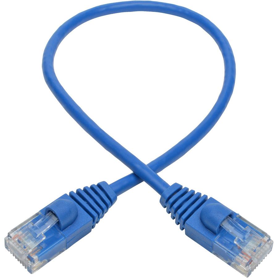 Tripp Lite N261-S01-Bl Cat6A 10G Snagless Molded Slim Utp Ethernet Cable (Rj45 M/M), Blue, 1 Ft. (0.31 M)