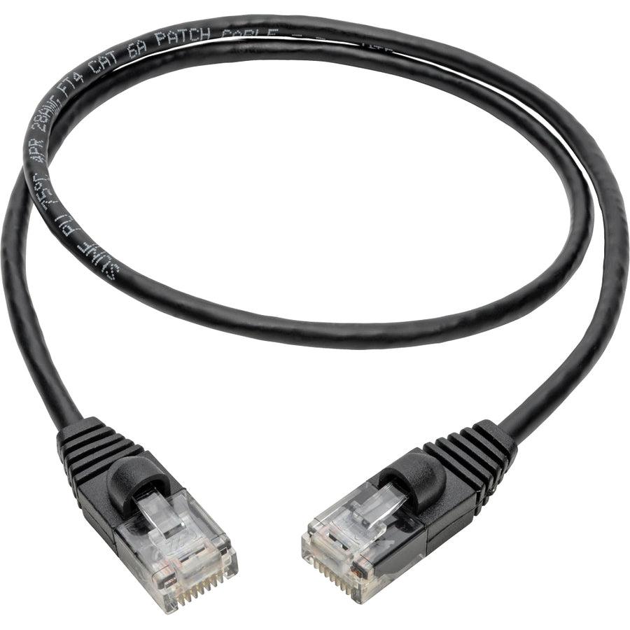 Tripp Lite N261-S02-Bk Cat6A 10G Snagless Molded Slim Utp Ethernet Cable (Rj45 M/M), Black, 2 Ft. (0.61 M)