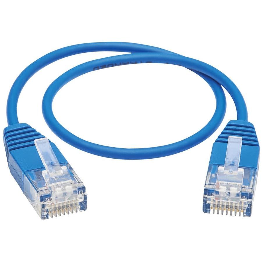 Tripp Lite N261-Ur01-Bl Cat6A 10G Certified Molded Ultra-Slim Utp Ethernet Cable (Rj45 M/M), Blue, 1 Ft. (0.31 M)