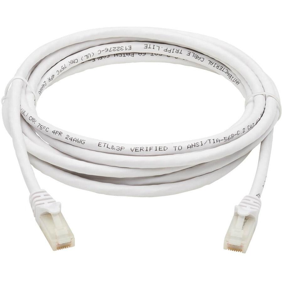 Tripp Lite N261Ab-014-Wh Safe-It Cat6A 10G Certified Snagless Antibacterial Utp Ethernet Cable (Rj45 M/M), White, 14-Ft. (4.27 M)