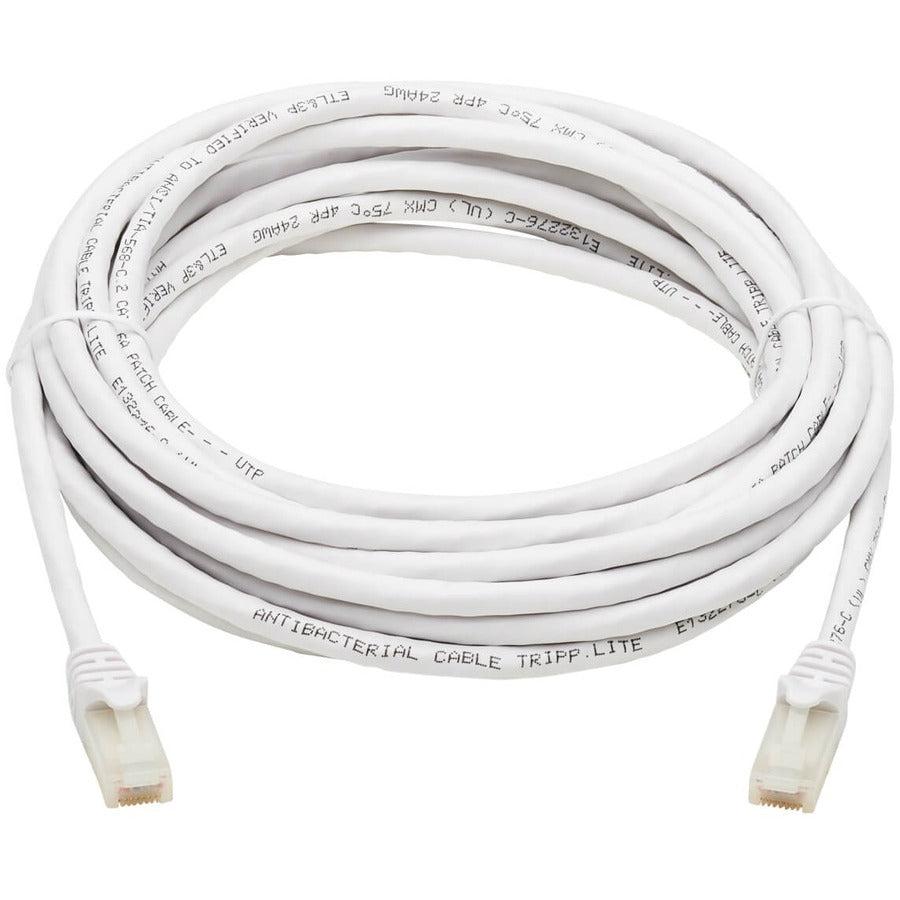 Tripp Lite N261Ab-025-Wh Safe-It Cat6A 10G Certified Snagless Antibacterial Utp Ethernet Cable (Rj45 M/M), White, 25-Ft. (7.62 M)