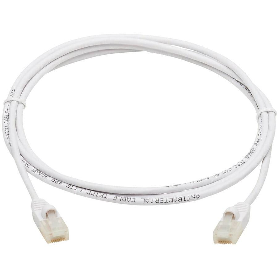 Tripp Lite N261Ab-S05-Wh Safe-It Cat6A 10G-Certified Snagless Antibacterial Slim Utp Ethernet Cable (Rj45 M/M), White, 5-Ft. (1.52 M)