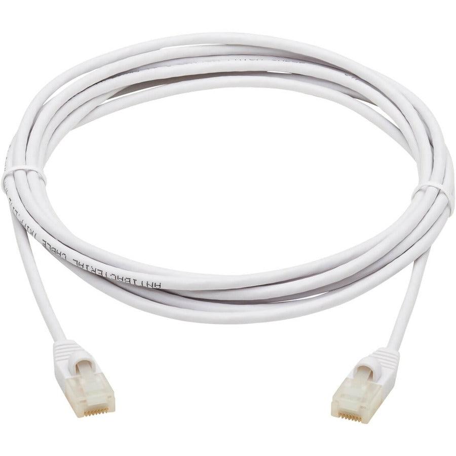 Tripp Lite N261Ab-S10-Wh Safe-It Cat6A 10G-Certified Snagless Antibacterial Slim Utp Ethernet Cable (Rj45 M/M), White, 10 Ft. (3.05 M)