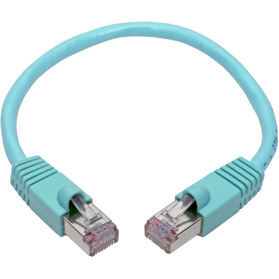 Tripp Lite N262-001-Aq Cat6A 10G-Certified Snagless Shielded Stp Ethernet Cable (Rj45 M/M), Poe, Aqua, 1 Ft. (0.31 M)