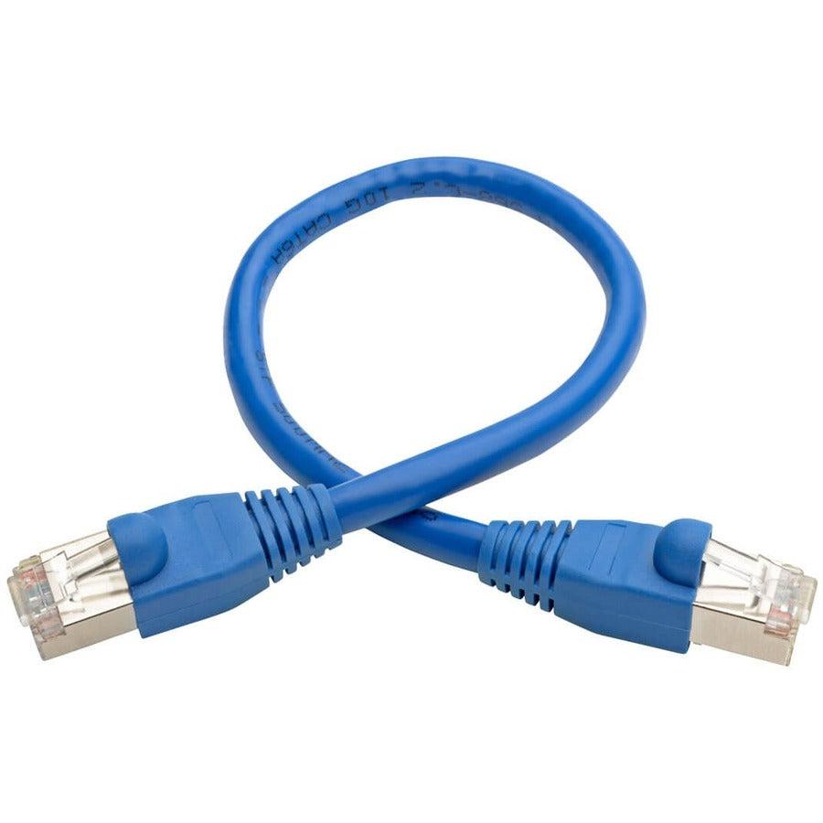 Tripp Lite N262-001-Bl Cat6A 10G Certified Snagless Shielded Stp Ethernet Cable (Rj45 M/M), Poe, Blue, 1 Ft. (0.31 M)