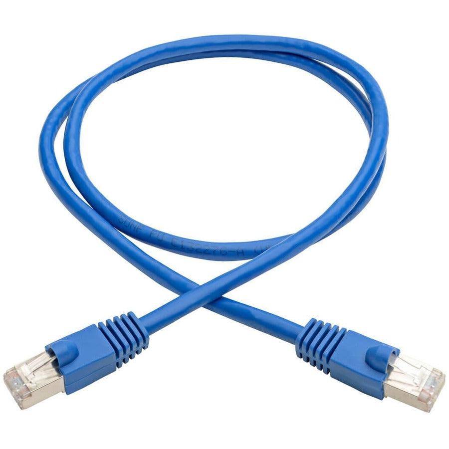 Tripp Lite N262-003-Bl Cat6A 10G Certified Snagless Shielded Stp Ethernet Cable (Rj45 M/M), Poe, Blue, 3 Ft. (0.91 M)