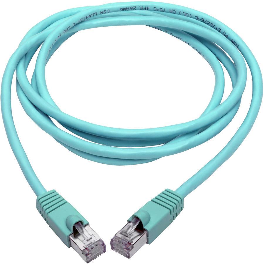 Tripp Lite N262-007-Aq Cat6A 10G-Certified Snagless Shielded Stp Ethernet Cable (Rj45 M/M), Poe, Aqua, 7 Ft. (2.13 M)