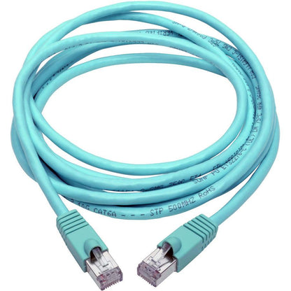 Tripp Lite N262-010-Aq Cat6A 10G-Certified Snagless Shielded Stp Ethernet Cable (Rj45 M/M), Poe, Aqua, 10 Ft. (3.05 M)