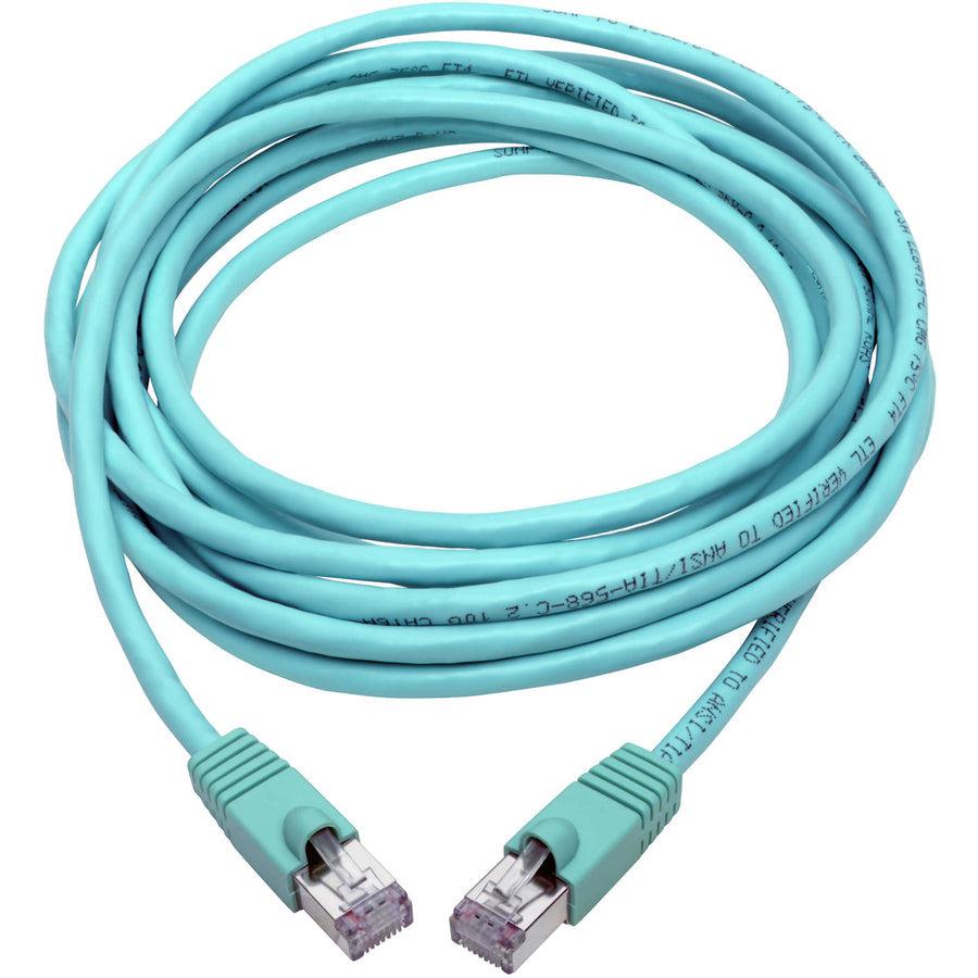 Tripp Lite N262-014-Aq Cat6A 10G-Certified Snagless Shielded Stp Ethernet Cable (Rj45 M/M), Poe, Aqua, 14 Ft. (4.27 M)