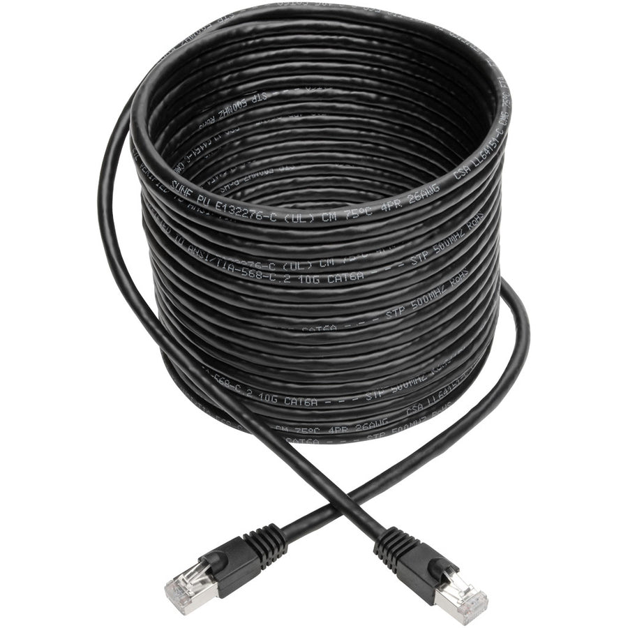 Tripp Lite N262-025-Bk Cat6A 10G-Certified Snagless Shielded Stp Ethernet Cable (Rj45 M/M), Poe, Black, 25 Ft. (7.62 M)