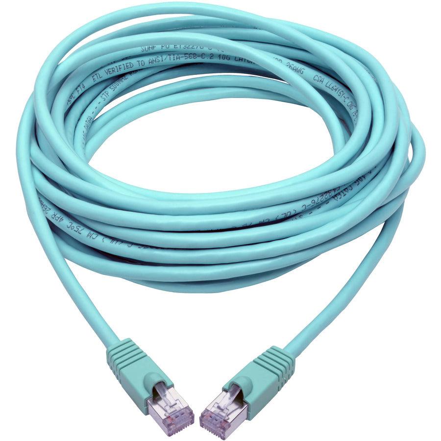 Tripp Lite N262-030-Aq Cat6A 10G-Certified Snagless Shielded Stp Ethernet Cable (Rj45 M/M), Poe, Aqua, 30 Ft. (9.14 M)