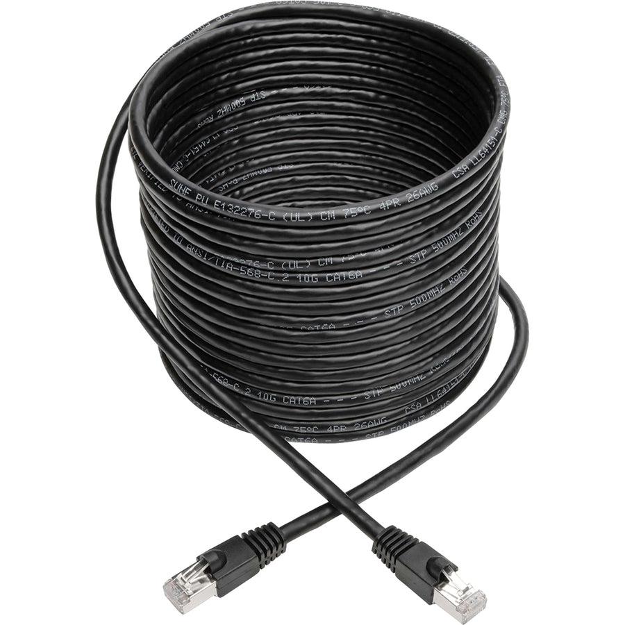 Tripp Lite N262-030-Bk Cat6A 10G-Certified Snagless Shielded Stp Ethernet Cable (Rj45 M/M), Poe, Black, 30 Ft. (9.14 M)