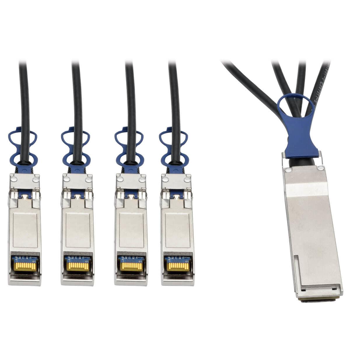 Tripp Lite N281-02M-Bk Qsfp+ To 10 Gbe Sfp+ Passive Dac Breakout Cable (M/M), Qsfp+ To (X4) Sfp+, Compatible To Cisco Qsfp-4Sfp10G-Cu1M, 2M (6.56 Ft.)