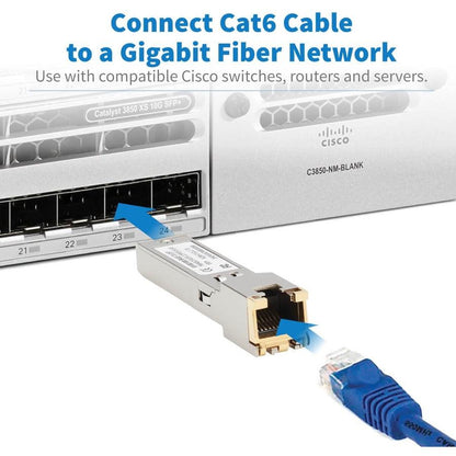 Tripp Lite N286-01Glc-Te Cisco-Compatible Glc-Te Sfp Transceiver - 10/100/1000Base-Tx, Copper, Rj45, Cat6, 328.08 Ft. (100 M)