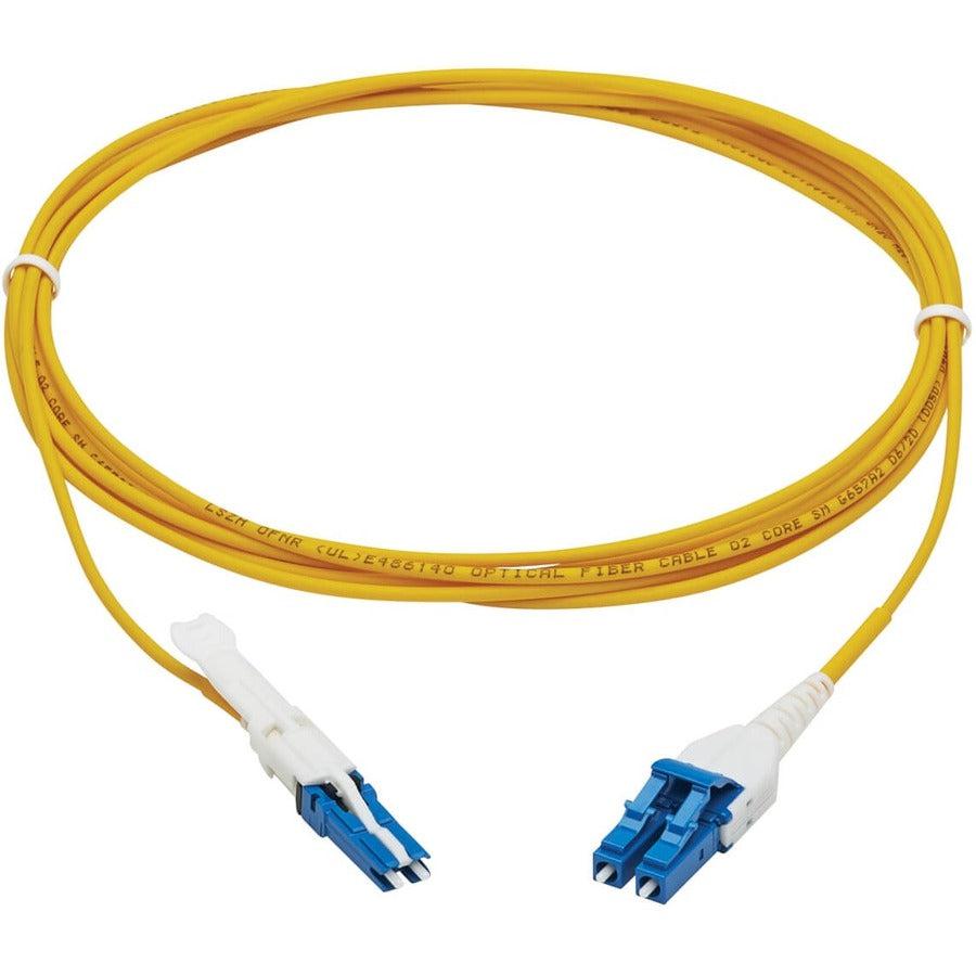 Tripp Lite N381L-03M 400G Duplex Singlemode 9/125 Os2 Fiber Optic Cable (Cs-Upc/Lc-Upc), Round Lszh Jacket, Yellow, 3 M