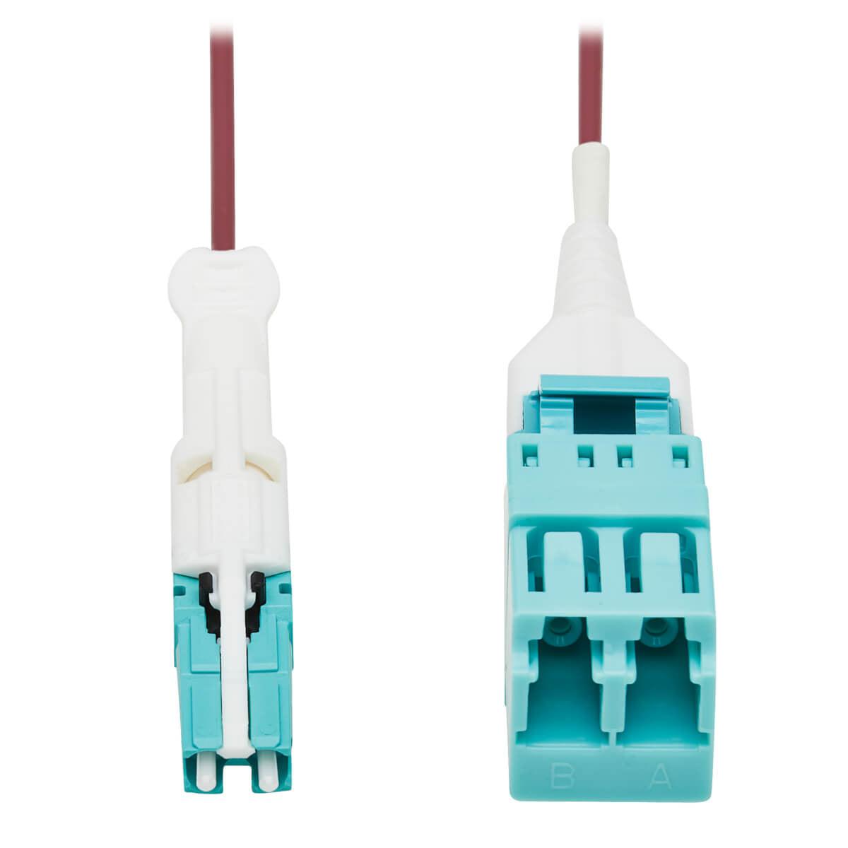 Tripp Lite N822L-001-Mf 400G Duplex Multimode 50/125 Om4 Fiber Optic Cable Adapter (Cs-Pc/Lc-Pc), M/F, Round Lszh Jacket, Magenta, 1 Ft.