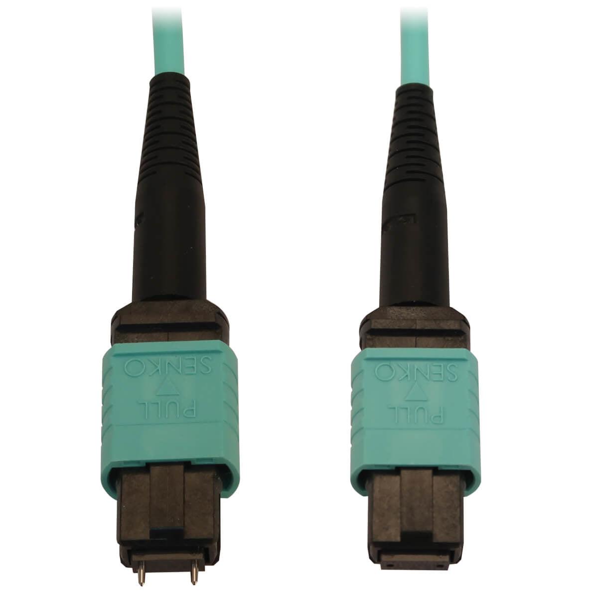 Tripp Lite N842B-05M-12-Mf 40/100/400G Multimode 50/125 Om3 Fiber Optic Cable (12F Mtp/Mpo-Pc M/F), Lszh, Aqua, 5 M (16.4 Ft.)