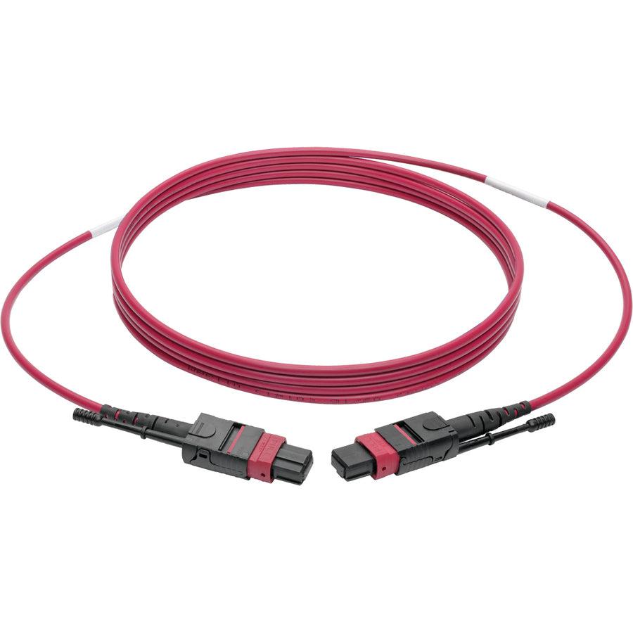 Tripp Lite N845-01M-12-Mg 100G Mtp/Mpo Multimode Om4 Plenum-Rated Fiber Optic Cable (F/F), 12 Fiber, 40/100Gbase-Sr4, Push/Pull Tabs, Magenta, 1 M