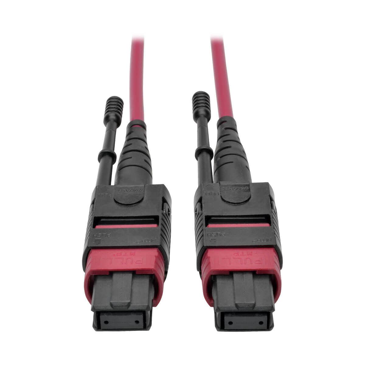 Tripp Lite N845-02M-12-Mg 100G Mtp/Mpo Multimode Om4 Plenum-Rated Fiber Optic Cable (F/F), 12 Fiber, 40/100Gbase-Sr4, Push/Pull Tabs, Magenta, 2 M