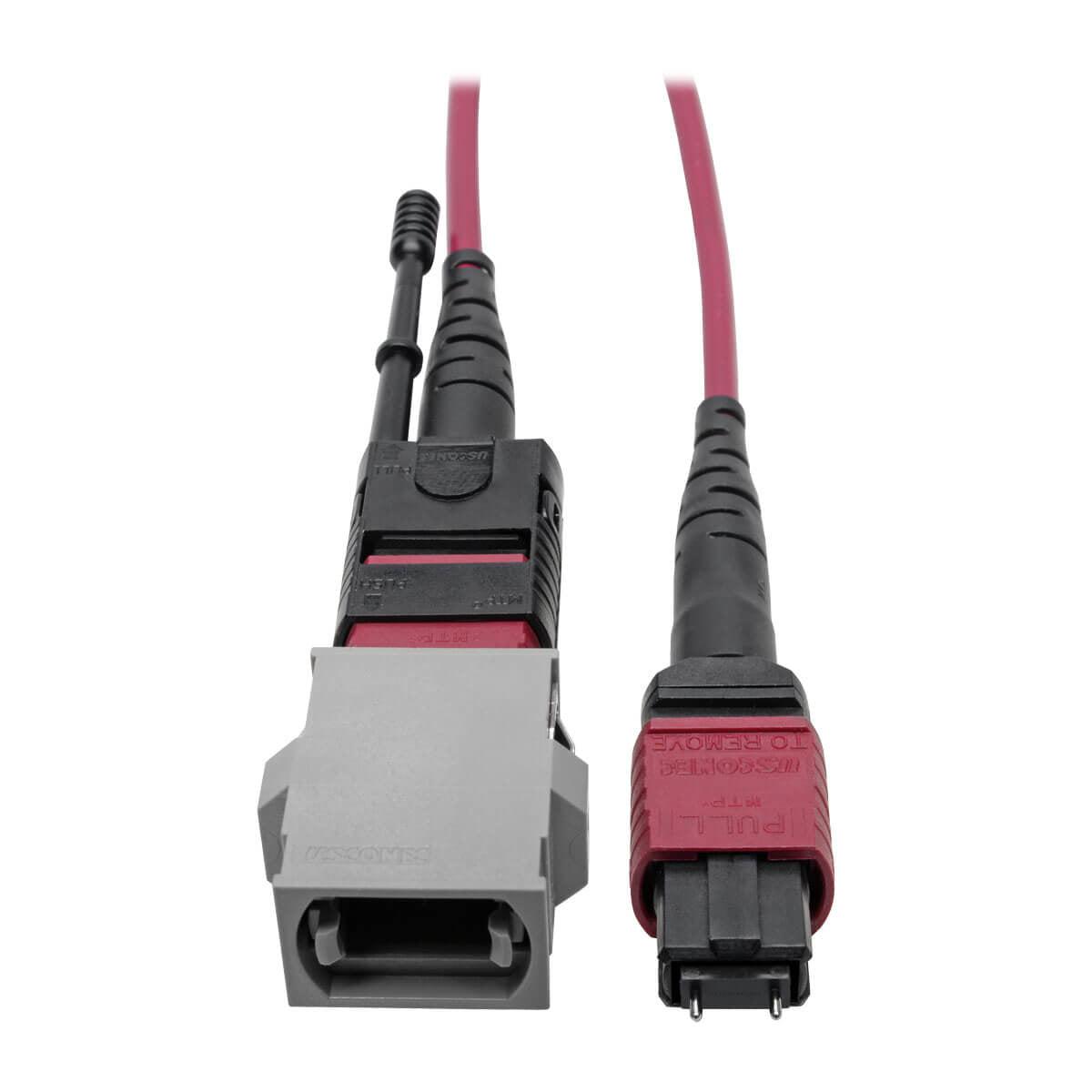 Tripp Lite N846-08N-A2B Mtp/Mpo Parallel Optics Base-8 Migration Fiber Adapter, Polarity A To B, 12 Fiber, 40Gb/100Gb, Om4 M/F, Magenta, 8 In.