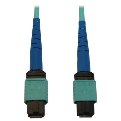 Tripp Lite N846B-01M-24-P 40/100/400G Multimode 50/125 Om3 Fiber Optic Cable (24F Mtp/Mpo-Pc F/F), Lszh, Aqua, 1 M (3.3 Ft.)