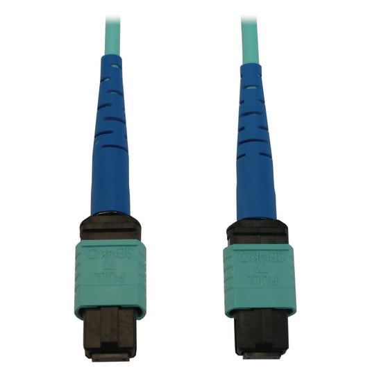 Tripp Lite N846B-05M-24-P 40/100/400G Multimode 50/125 Om3 Fiber Optic Cable (24F Mtp/Mpo-Pc F/F), Lszh, Aqua, 5 M (16.4 Ft.)