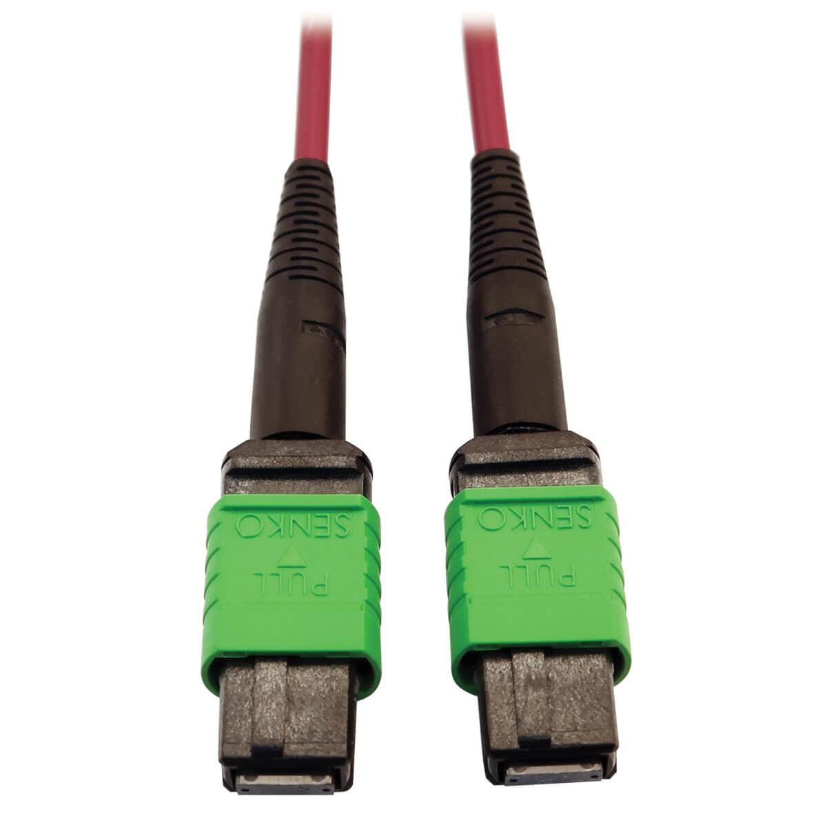 Tripp Lite N846D-01M-16Amg 400G Multimode 50/125 Om4 Plenum-Rated Fiber Optic Cable, 16F Mtp/Mpo-Apc (F/F), Magenta, 1 M