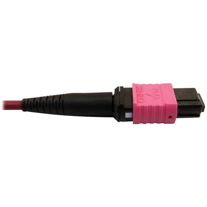 Tripp Lite N846D-01M-16Bmg 400G Multimode 50/125 Om4 Plenum Fiber Optic Cable, 16F Mtp/Mpo-Apc To Mtp/Mpo-Upc (F/F), Magenta, 1 M