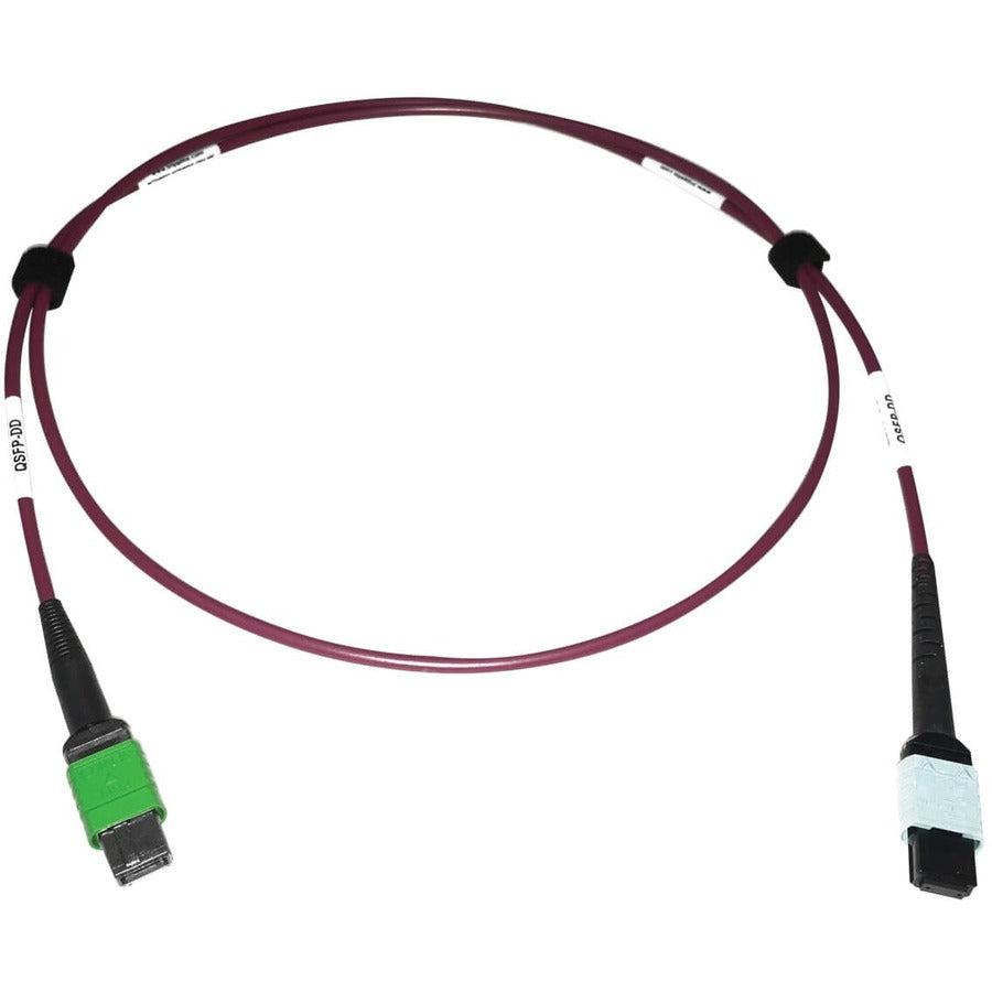 Tripp Lite N846D-01M-16Cmg 400G Multimode 50/125 Om4 Plenum Fiber Optic Cable, 16F Mtp/Mpo-Apc To 24F Mtp/Mpo-Upc (F/F), Magenta, 1 M