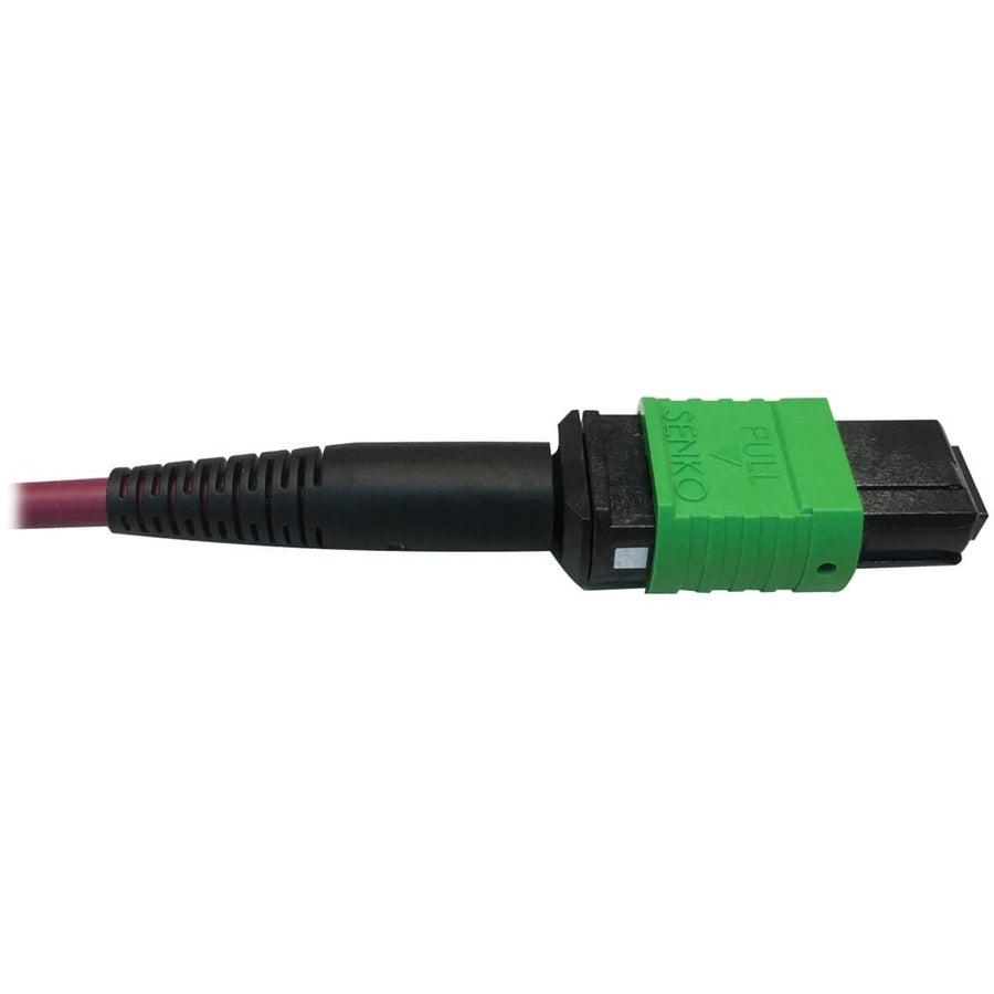 Tripp Lite N846D-01M-16Emg 400G Multimode 50/125 Om4 Plenum Fiber Optic Breakout Cable, 16F Mtp/Mpo-Apc To (X4) Lc Duplex (F/M), Magenta, 1 M