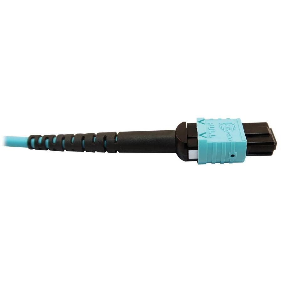 Tripp Lite N846D-01M-24Caq 400G Multimode 50/125 Om4 Plenum Fiber Optic Breakout Cable, 24F Mtp/Mpo-Pc To (X4) Lc Duplex (F/M), Aqua, 1 M