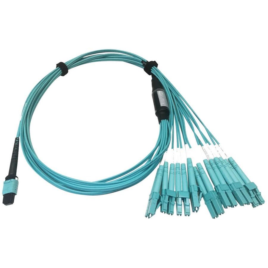 Tripp Lite N846D-01M-24Caq 400G Multimode 50/125 Om4 Plenum Fiber Optic Breakout Cable, 24F Mtp/Mpo-Pc To (X4) Lc Duplex (F/M), Aqua, 1 M