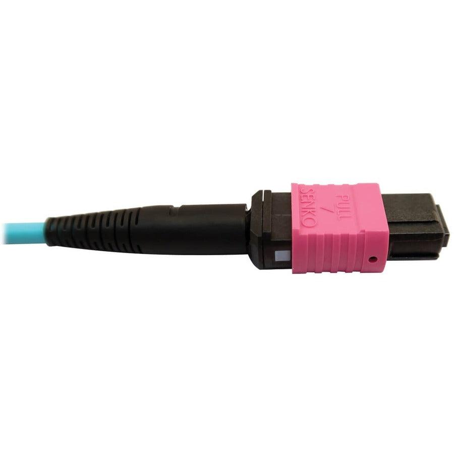 Tripp Lite N846D-01M-24Daq 400G Multimode 50/125 Om4 Plenum Fiber Optic Cable, 24F Mtp/Mpo-Upc To 16F Mtp/Mpo-Upc (F/F), Aqua, 1 M