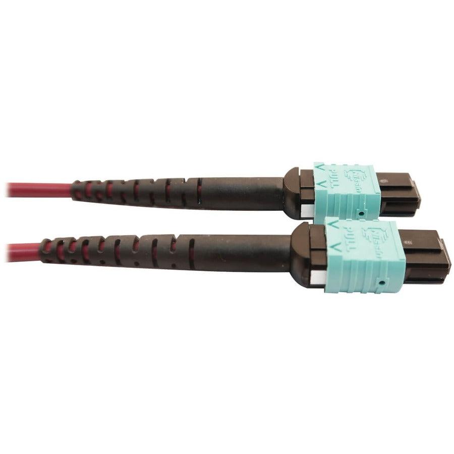 Tripp Lite N846D-03M-16Dmg 400G Multimode 50/125 Om4 Plenum Fiber Optic Cable, 16F Mtp/Mpo-Apc To (X2) 12F Mtp/Mpo-Upc (F/F), Magenta, 3 M