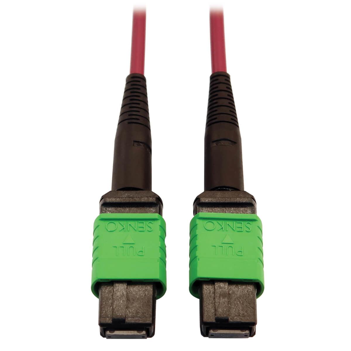 Tripp Lite N846D-05M-16Amg 400G Multimode 50/125 Om4 Plenum-Rated Fiber Optic Cable, 16F Mtp/Mpo-Apc (F/F), Magenta, 5 M